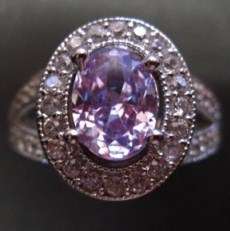 ***R2 250*** Lilac Amethyst & White Topaz 925k Silver Octagon Ring