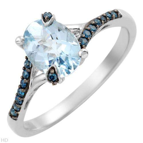 ***16 500*** 1.45ctw Precious Stones - Genuine Diamonds and Topaz in White Gold