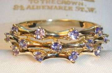 ***R6 500*** 9CT GOLD TANZANITE BAND RING SIZE T