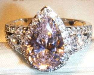 ***R1 700*** SOLID SILVER (925 ) PINK & CLEARSTONE RING Q