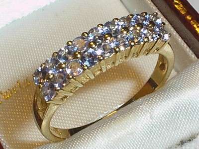 ***R 17 300*** BEAUTIFUL 9CT GOLD REAL TANZANITE ETERNITY RING - O
