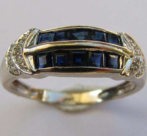 ***R19 500*** SUPERB 9CT WHITE GOLD SAPPHIRE & DIAMOND RING S