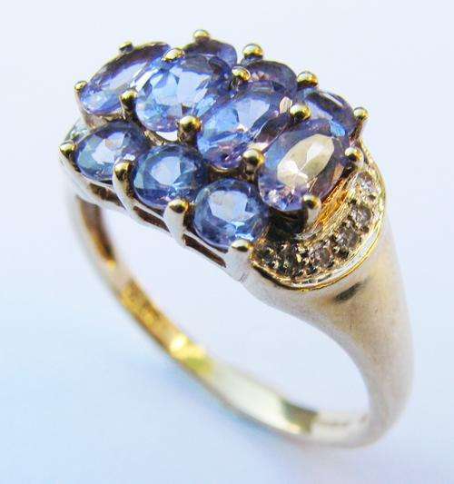 ***R31 000*** 9CT GOLD REALTANZANITE & DIAMOND RING SIZE P