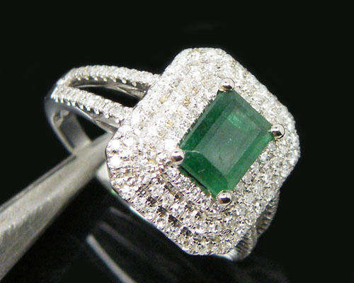 ***MONEY-BACK GUARANTEE*** 2.02CT Solid 14K W/Gold Natural Diamond & Emerald Ring
