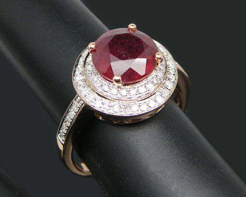 ***R30 000*** 3.40CT SOLID 14K ROSE GOLD BLOOD RED RUBY DIAMOND RING