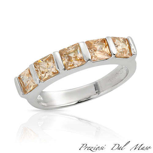 ***R1 200*** PREZIOSI DAL MASO Made in Italy Dazzling Brand New Ring With 3.00ctw Cubic zirconia 925
