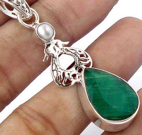 ***R2 200*** RADICAL EMERALD PEARL 925 STERLING SILVER PENDANT