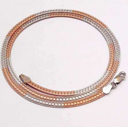 ***R1 800*** 3MM ITALIAN FLAT ROSE GOLD 925 SILVER CHAIN