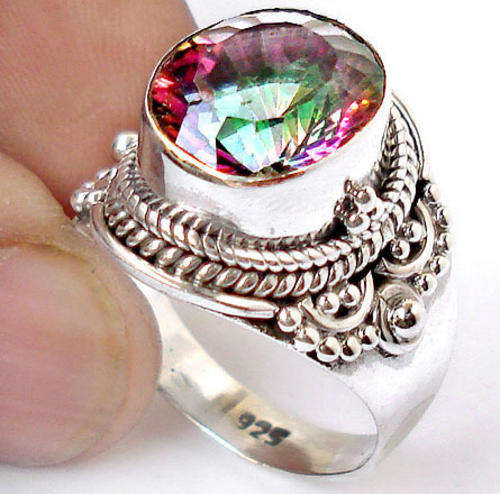***R2 100*** size 6.5 MYSTIC TOPAZ 925 STERLING SILVER RING
