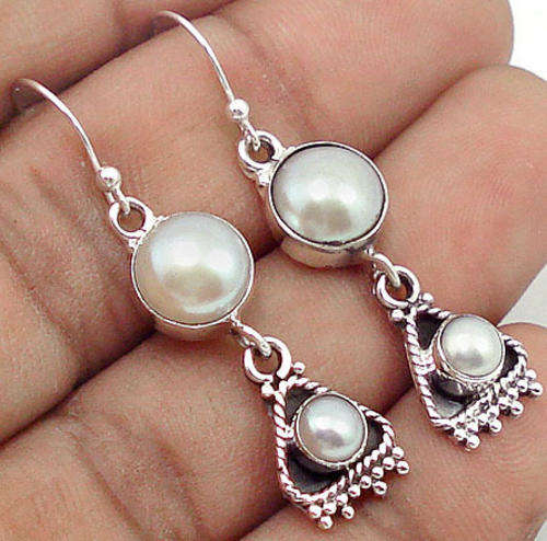 ***R1 800*** SPECTACULAR PEARL 925 STERLING SILVER EARRINGS