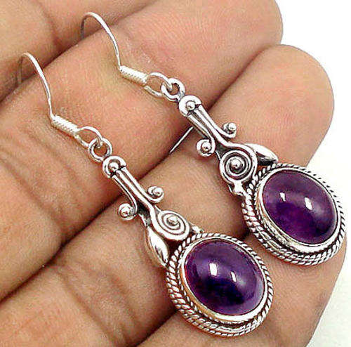 **R1 400** EXCELLENT AMETHYST 925 STERLING SILVER EARRINGS