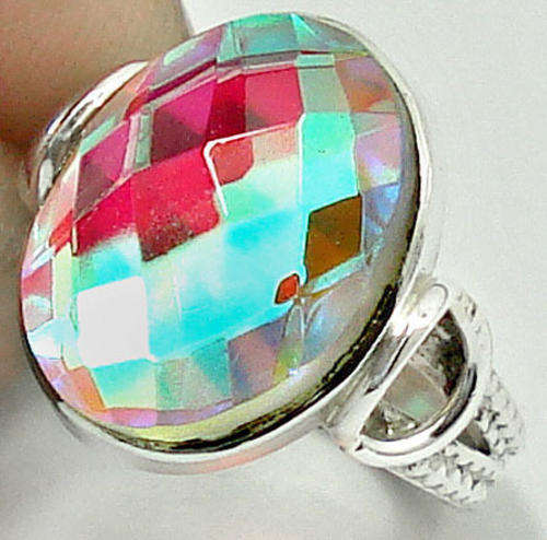 **R1 800** BLING MYSTIC TOPAZ 925 SILVER RING