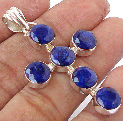 **R2 400** HOLY CROSS SAPPHIRE 925 STERLING SILVER PENDANT