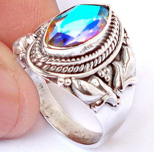 **R1 800** BLING MYSTIC TOPAZ 925 SILVER RING