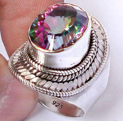 ***R1 400*** MYSTIC TOPAZ 925 STERLING SILVER RING