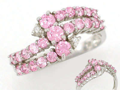 ***MONEY- BACK GUARANTEE*** Pink Sapphire Silver Ring size 6.5