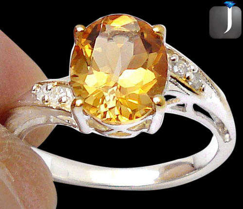 ***MONEY- BACK GUARANTEE*** DIAMOND YELLOW CITRINE OVAL 925 STERLING SILVER ARTISAN RING Sz 7 1/2