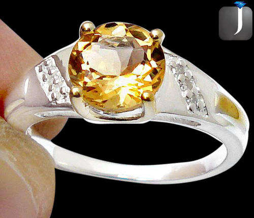 ***MONEY- BACK GUARANTEE*** DIAMOND YELLOW CITRINE OVAL 925 STERLING SILVER ARTISAN RING Sz 7