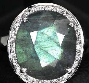 ***IN A DIFFERENT CLASS!!!***GRACEFUL REAL BLUE LABRADOLITE SAPPHIRE 925 SILVER RING