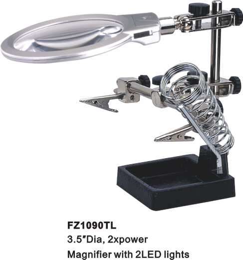 Helping hands- with magnification & solder stand