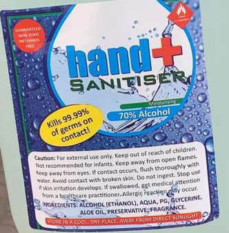 Alcohol based, liquid hand sanitiser  GEL 5 Litre