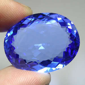 30.90ct. HUGE BLUE TANZANITE QUARTZ OVAL GEM