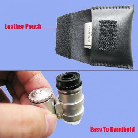 Mini 60X Jeweler Loupe Magnifying Glass Microscope LED & Ultraviolet Lamp