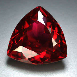 24.60ct.AWESOME BLOOD RED RUBY TRILLION LOOSE GEM