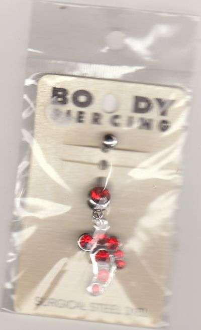 RED FOOT BELLY RING