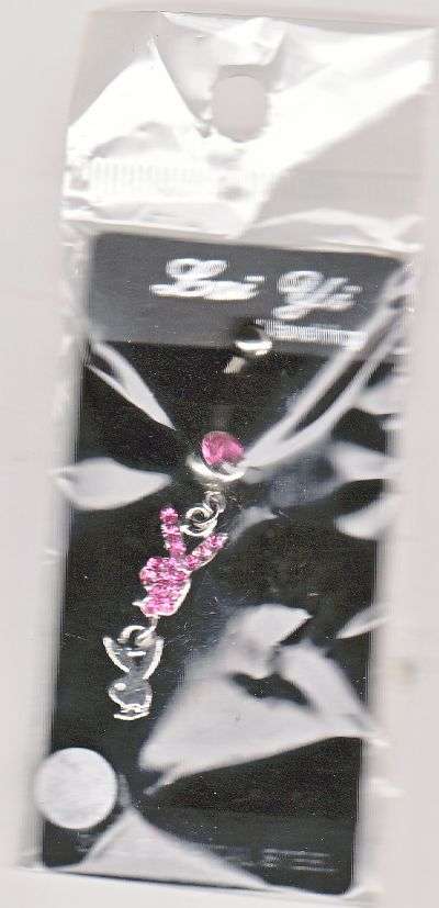 DOUBLE PINK PLAYBOY BUNNY BELLY RING