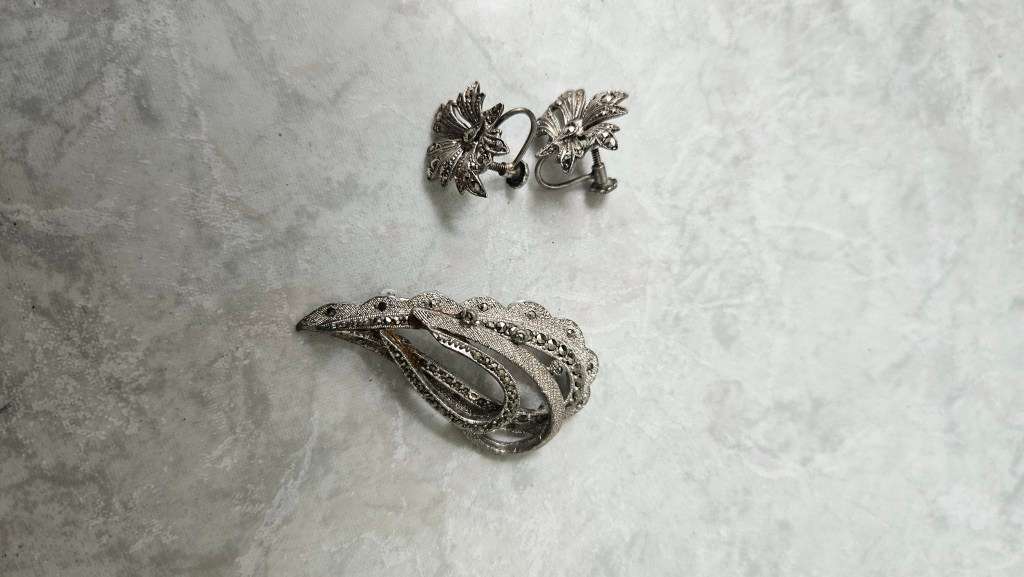 Beautiful vintage brooch with earings