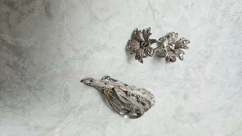 Beautiful vintage brooch with earings