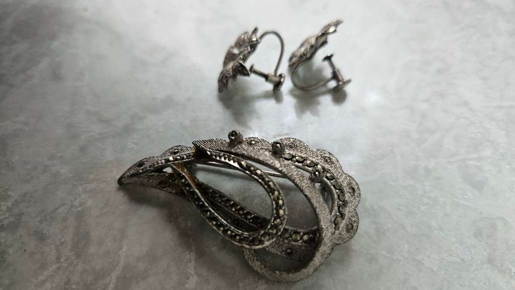Beautiful vintage brooch with earings