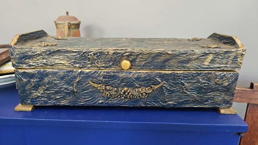 Beautiful forged wine/sherry bottle box.