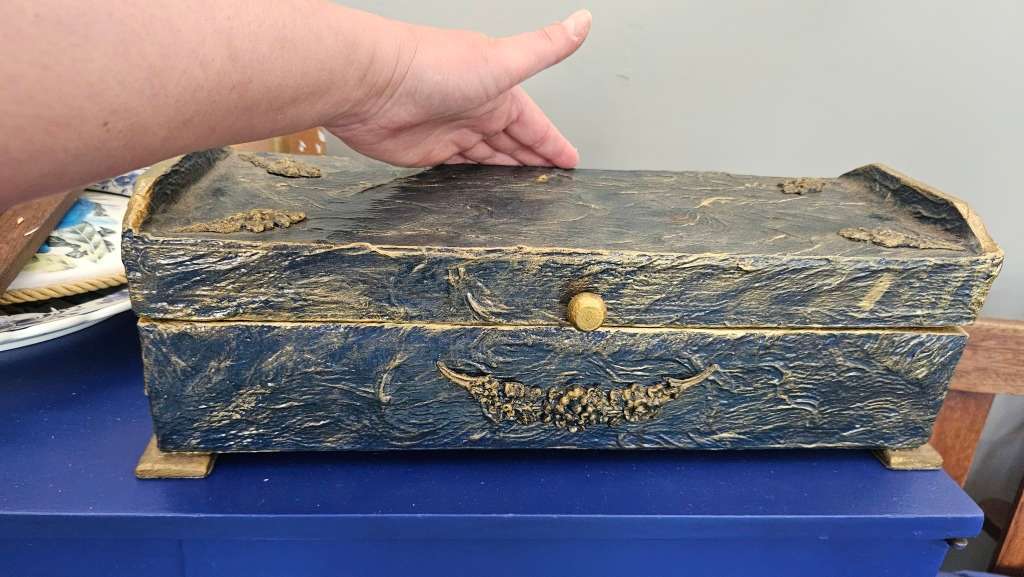 Beautiful forged wine/sherry bottle box.