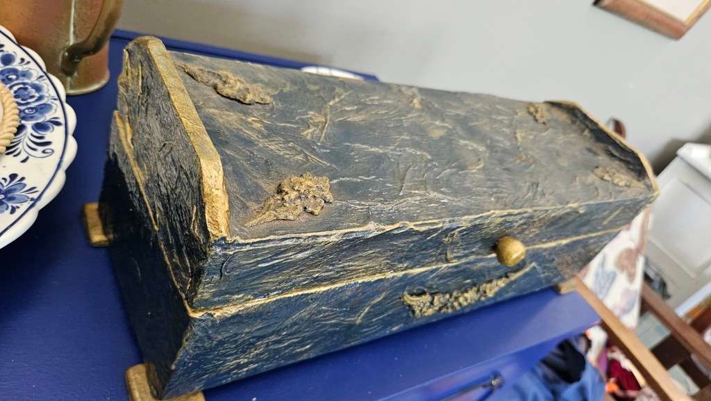 Beautiful forged wine/sherry bottle box.