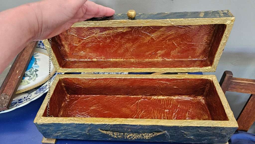 Beautiful forged wine/sherry bottle box.