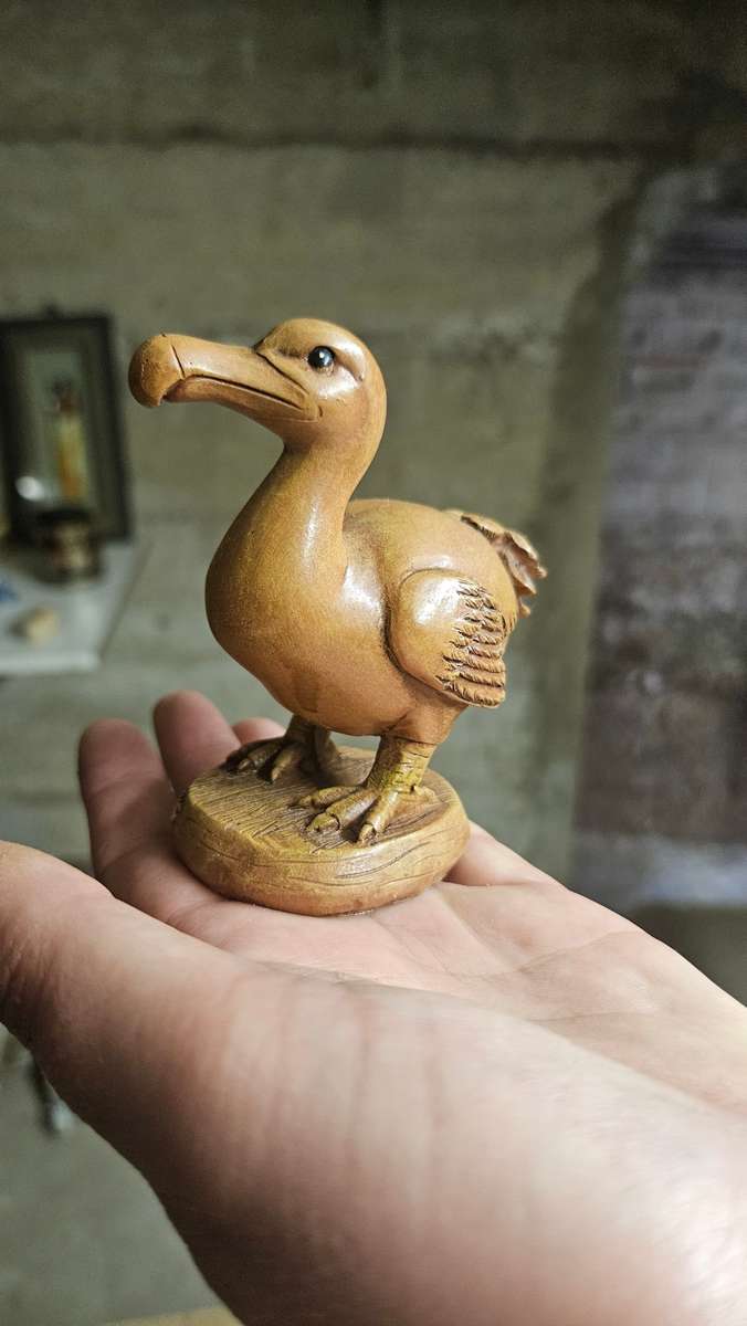 Vintage wood carved Dodo bird