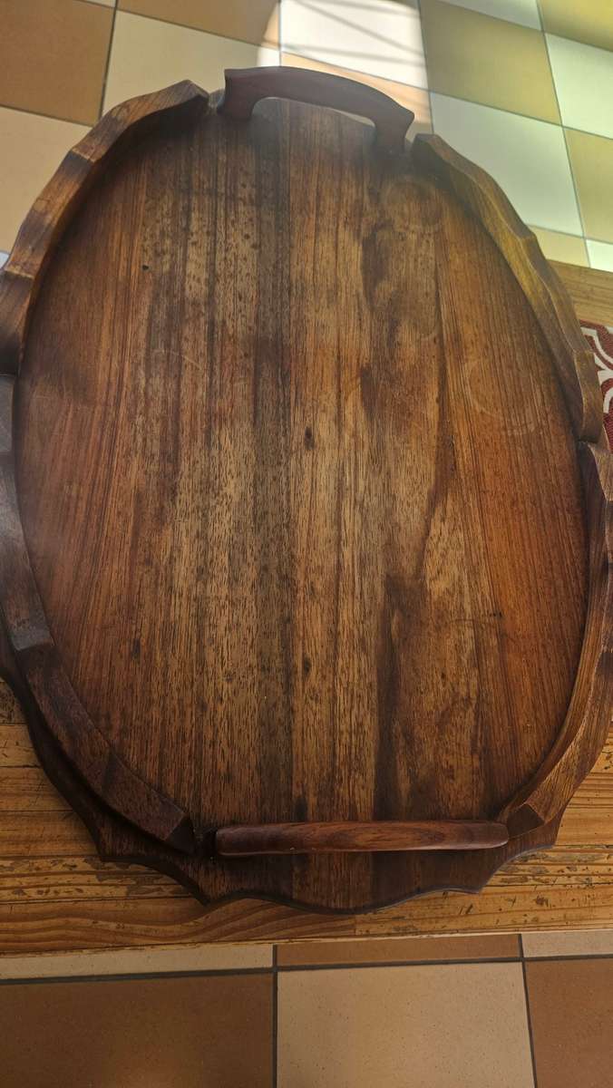Large Solid imbuia wooden tray