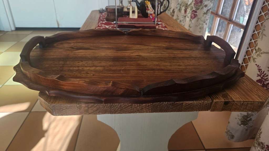 Large Solid imbuia wooden tray
