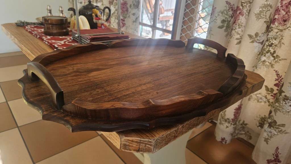 Large Solid imbuia wooden tray