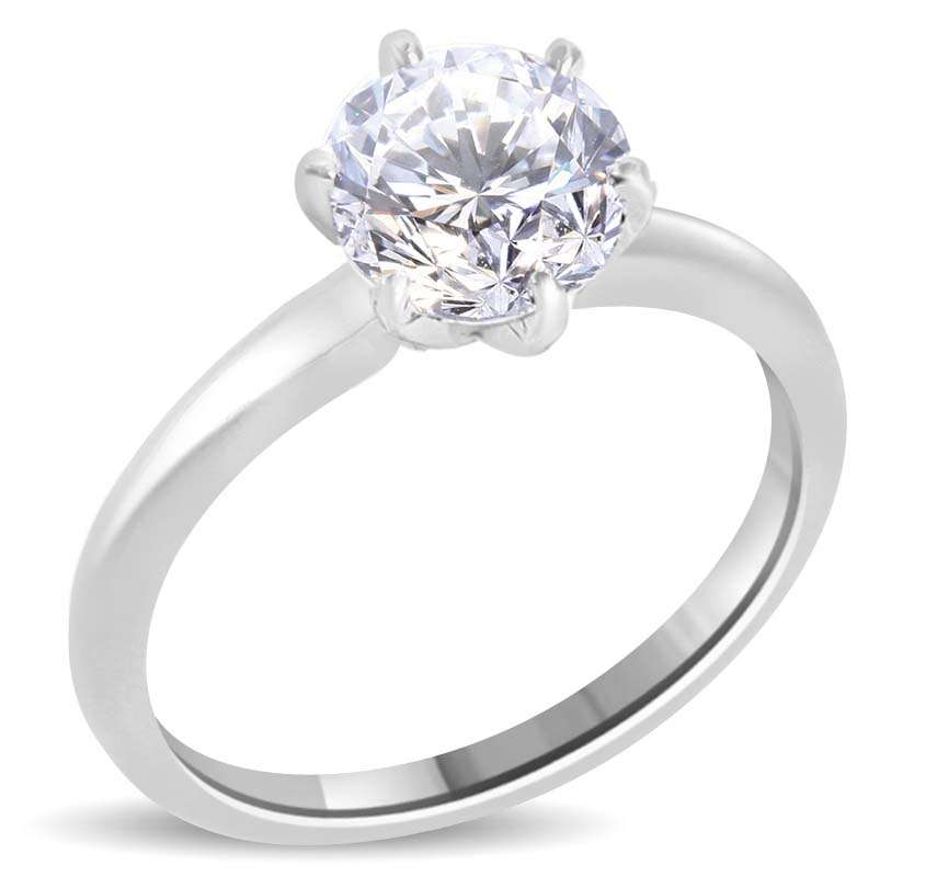 1.07 CT H SI2 ROUND NATURAL DIAMOND SOLITAIRE ENGAGEMENT RING 14K WHITE GOLD