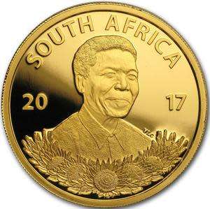 2017 South Africa 1/10 oz 999.9 Gold Protea (Mandela Life of a Legend)
