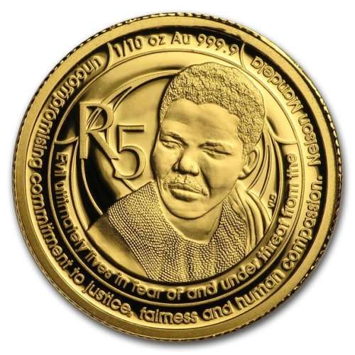 2017 South Africa 1/10 oz 999.9 Gold Protea (Mandela Life of a Legend)
