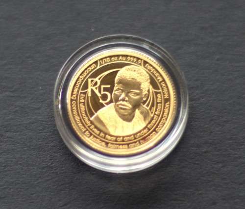 2017 South Africa 1/10 oz 999.9 Gold Protea (Mandela Life of a Legend)