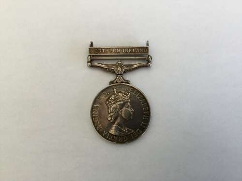 solid silver Northern Ireland campaign medal