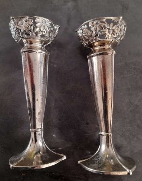 Plated candle sticks set of 2