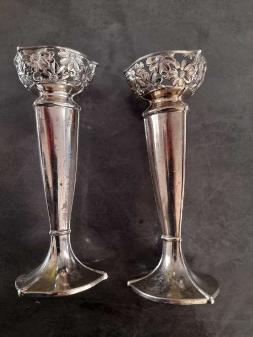 Plated candle sticks set of 2