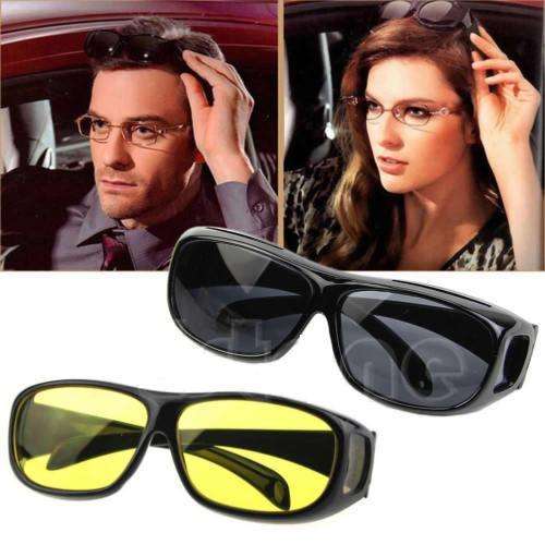 HD Night Vision Unisex Driving Sunglasses Men Women Over Wrap Around Glasses