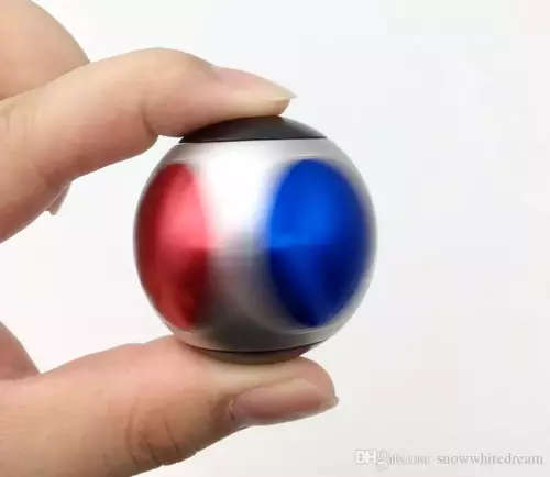 Fidget Toy Football Round Shape Hand Spinner Metal, with stand,5 Bearings Ball Fidget Spinner